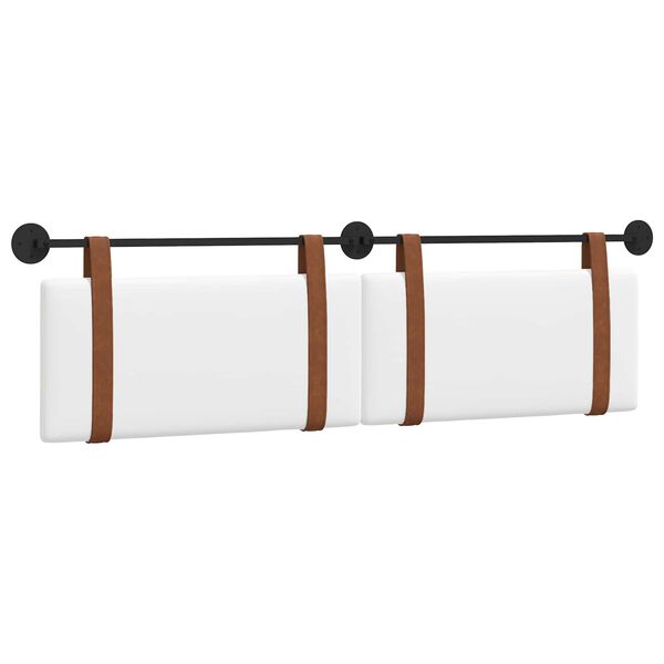 vidaXL T&ecirc;te de lit suspendue Uni Blanc 170 x 55 x 5 cm PU antique