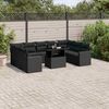vidaXL Salon de jardin 10 pcs avec coussins noir r&eacute;sine tress&eacute;e