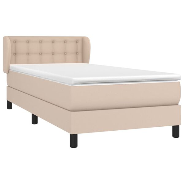 vidaXL Sommier &agrave; lattes de lit avec matelas Cappuccino 100x200 cm