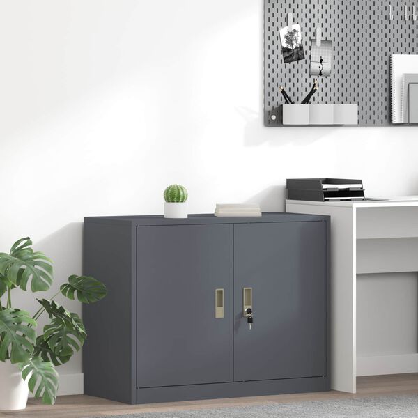 vidaXL Armoire de rangement Anthracite 90 x 40 x 70 cm Acier