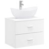 vidaXL Ensemble de mobilier de salle de bain Blanc Bois d'ing&eacute;nierie