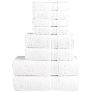 vidaXL Ensemble de serviettes de qualit&eacute; sup&eacute;rieure SOLUND 8 pcs blanc