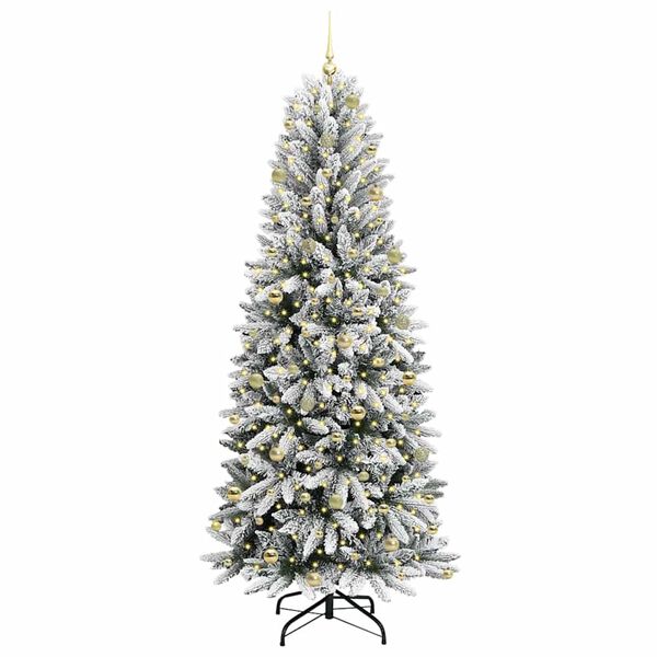 vidaXL Sapin de No&euml;l artificiel avec 300 LED avec support Blanc 240 cm