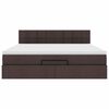 vidaXL Lit ottoman avec matelas et LED Marron fonc&eacute; 180x200 cm tissu