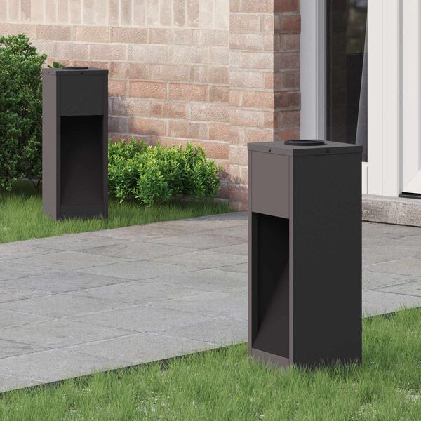 vidaXL Lumi&egrave;re de Chemin LED Solaire 2 pcs Noir Acier lamin&eacute; &agrave; froid