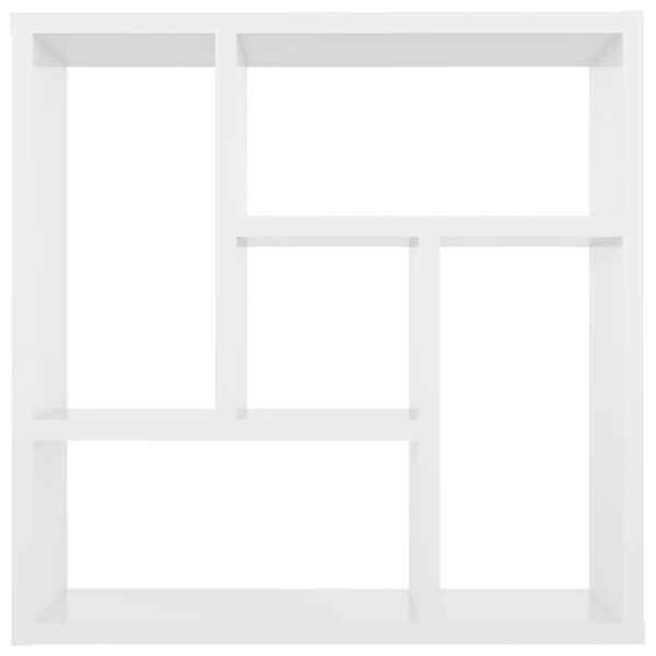 vidaXL &Eacute;tag&egrave;re murale Blanc brillant 45,1x16x45,1 cm Bois d&rsquo;ing&eacute;nierie
