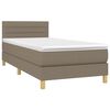 vidaXL Sommier &agrave; lattes de lit avec matelas LED Taupe 90x190 cm Tissu