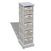vidaXL &Eacute;tag&egrave;re de rangement en bois 5 paniers en tissage Blanc