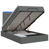 vidaXL Lit coffre avec matelas et LED Gris fonc&eacute; 120 x 200 cm Tissu
