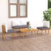 vidaXL Salon de jardin 4 pcs avec coussins Bois d'acacia solide