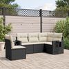 vidaXL Salon de jardin 5 pcs avec coussins noir r&eacute;sine tress&eacute;e