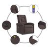vidaXL Fauteuil de massage inclinable &eacute;lectrique Marron fonc&eacute; Tissu