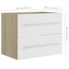 vidaXL Ensemble de meubles de salle de bain 2pcs Blanc et ch&ecirc;ne sonoma