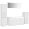 vidaXL Ensemble de meubles de salle de bain Blanc Agglom&eacute;r&eacute;
