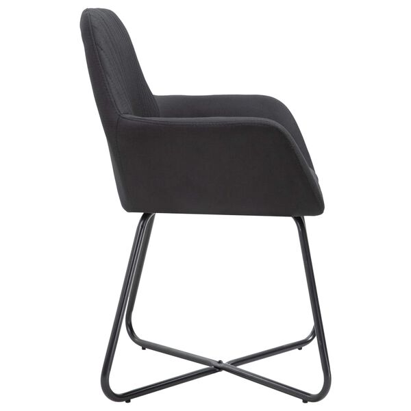 vidaXL Chaises &agrave; manger lot de 6 noir tissu