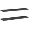vidaXL &Eacute;tag&egrave;res murales 2 pcs 100x23,5 cm noir acier inoxydable