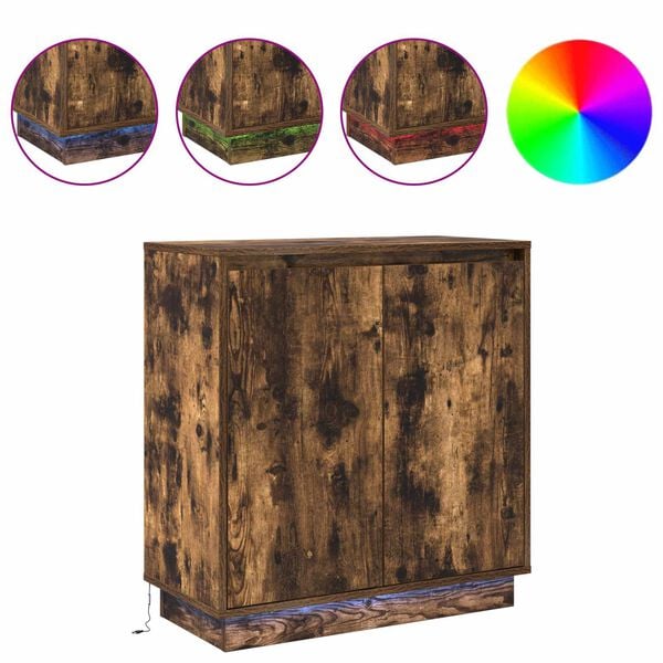 vidaXL Buffet Ch&ecirc;ne fum&eacute; 71 x 34.5 x 75 cm Bois d'ing&eacute;nierie
