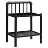 vidaXL Table de chevet Noir 45x34,5x62,5 cm M&eacute;tal et verre