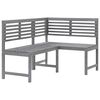 vidaXL Banc d'angle de jardin Gris 140 cm Bois solide d'acacia