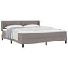 vidaXL Lit &agrave; ressorts avec t&ecirc;te de lit Taupe 200 x 180 cm tissu