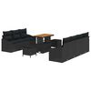 vidaXL Ensemble de canap&eacute; de jardin 10 pc Noir polyrotin