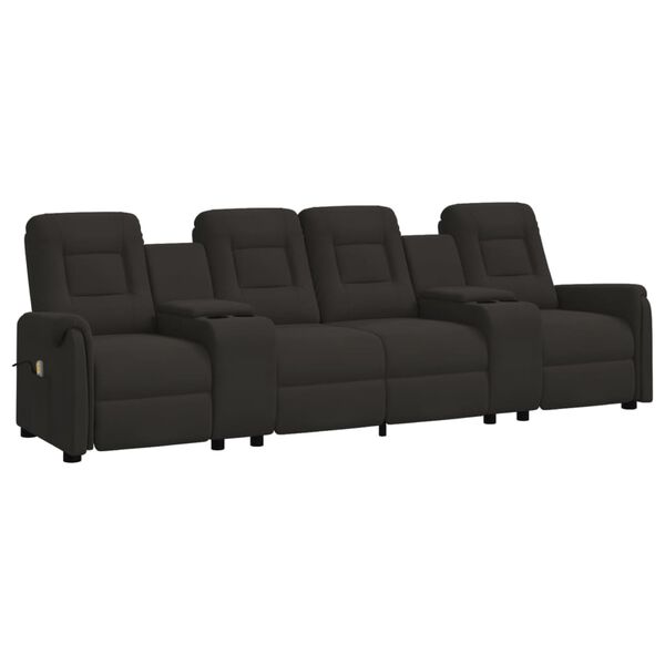 vidaXL Fauteuil de massage inclinable et porte-gobelets 4 places noir