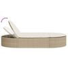 vidaXL Chaise longue double avec coussins beige r&eacute;sine tress&eacute;e