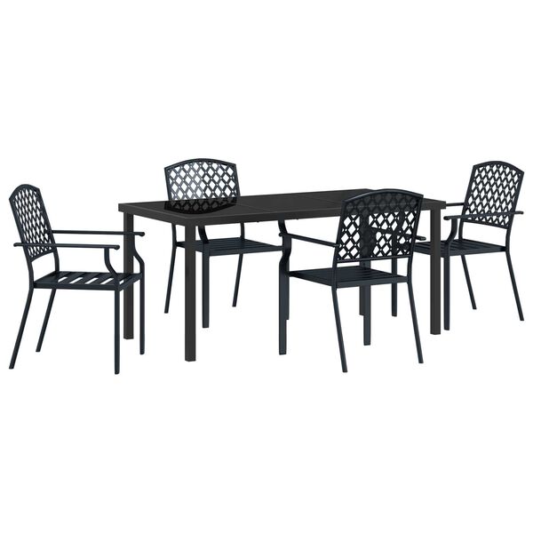 vidaXL Ensemble de salle &agrave; manger pour jardin 5 pcs Anthracite