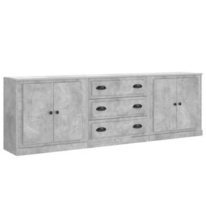 vidaXL Buffets 3 pcs gris b&eacute;ton bois d'ing&eacute;nierie