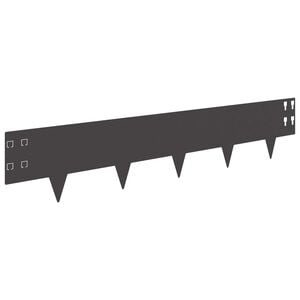 vidaXL Bordure de Pelouse 30 pcs 100 x 20 cm Acier Noir