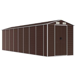 vidaXL Abri de jardin marron 191x725x198 cm acier galvanis&eacute;