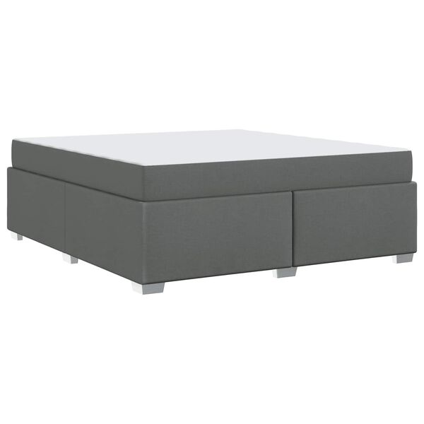 vidaXL Cadre de lit avec matelas Gris fonc&eacute; 180 x 200 cm tissu