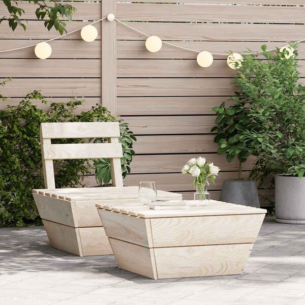 vidaXL Salon de jardin 2 pcs Bois d'épicéa imprégné