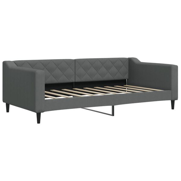 vidaXL Lit de jour avec gigogne sans matelas gris foncé 90x190 cm