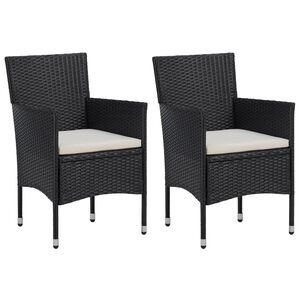 vidaXL Chaises de jardin lot de 2 R&eacute;sine tress&eacute;e Noir