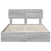 vidaXL Lit de Rangement Gris Sonoma 150 x 200 cm Bois d'ing&eacute;nierie
