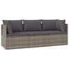 vidaXL Salon de jardin 3 pcs avec coussins Gris R&eacute;sine tress&eacute;e