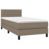 vidaXL Sommier &agrave; lattes de lit avec matelas Taupe 90x190 cm Tissu