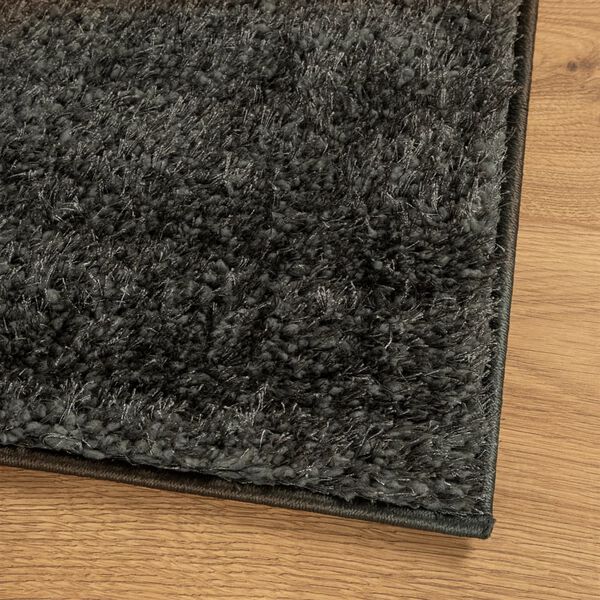 vidaXL Tapis ISTAN &agrave; poils longs aspect brillant anthracite 80x150 cm