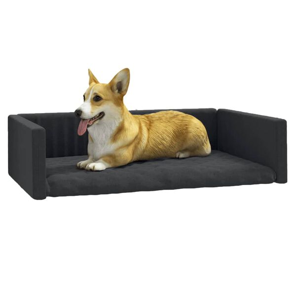 vidaXL Lit d'auto pour chien Noir 110x70 cm Aspect de lin