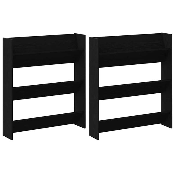 vidaXL Cabinet &agrave; chaussures 2 pcs Ch&ecirc;ne noir 85 x 18 x 90 cm