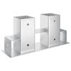 Aide &agrave; l'empilement de bois de chauffage 12 pcs Argent&eacute; Acier