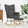 vidaXL Chaise à bascule avec repose-pied Gris foncé Tissu