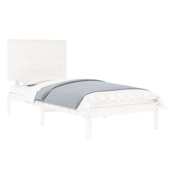 vidaXL Cadre de lit sans matelas blanc 90x200 cm bois de pin massif