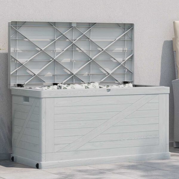 vidaXL Boîte de rangement de jardin 420 L Gris clair