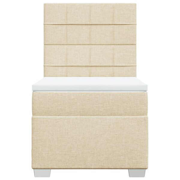 vidaXL Sommier &agrave; lattes de lit et matelas Cr&egrave;me 90x190 cm Tissu