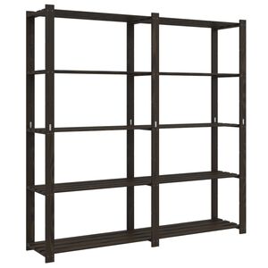 vidaXL Support de rangement &agrave; 5 niveaux noir 170x38x170 cm bois pin