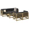 vidaXL Salon de jardin 6 pcs bois de pin impr&eacute;gn&eacute;
