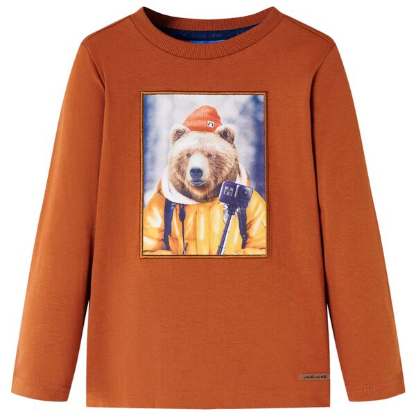 T-shirt enfants à manches longues orange brûlé 128