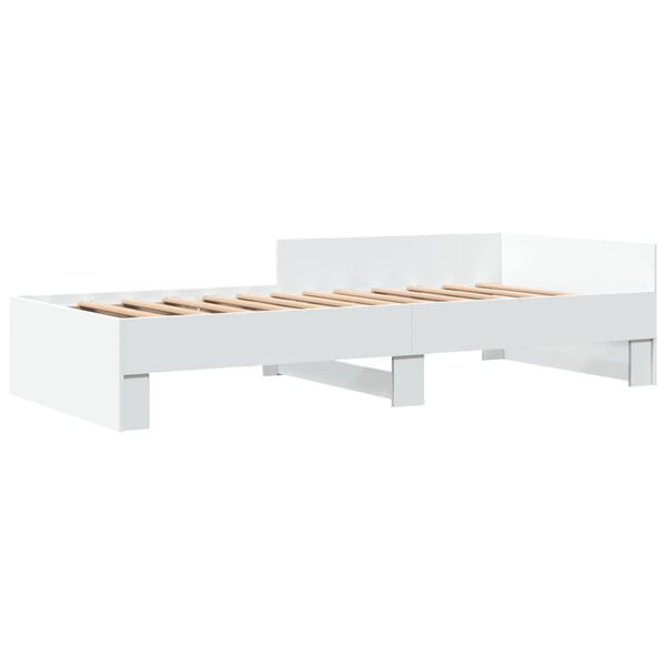 vidaXL Cadre de lit sans matelas blanc 100x200 cm bois d'ing&eacute;nierie